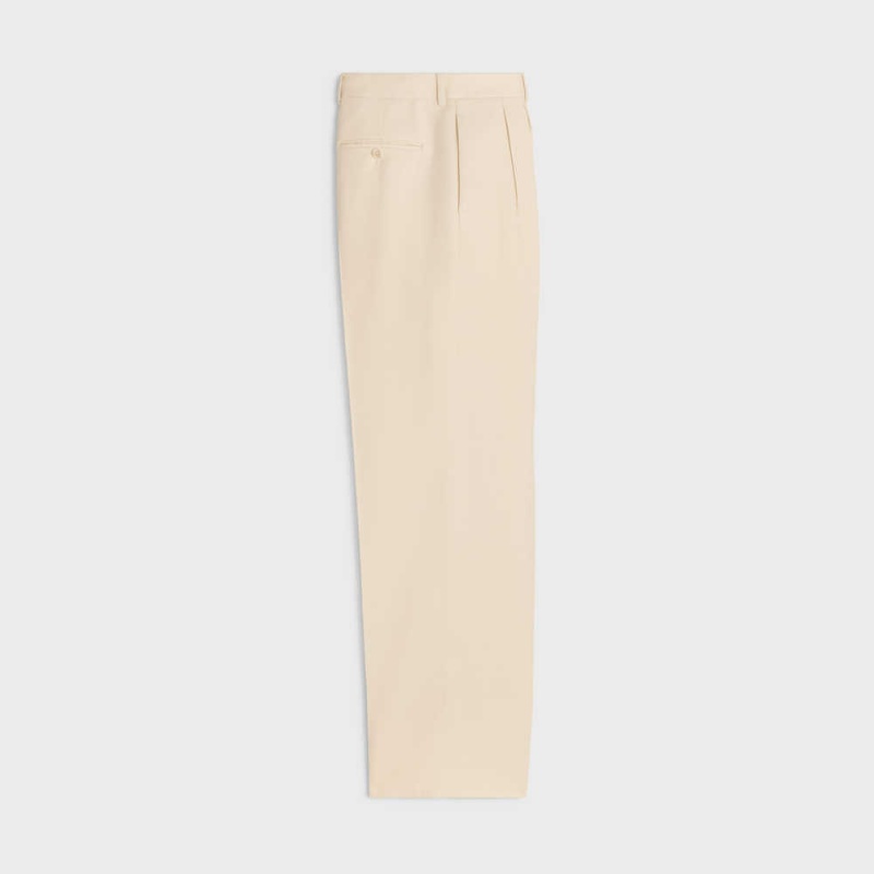 Celine Jude Double-pleated In Silk Panama Hose Weiß | CL-592738