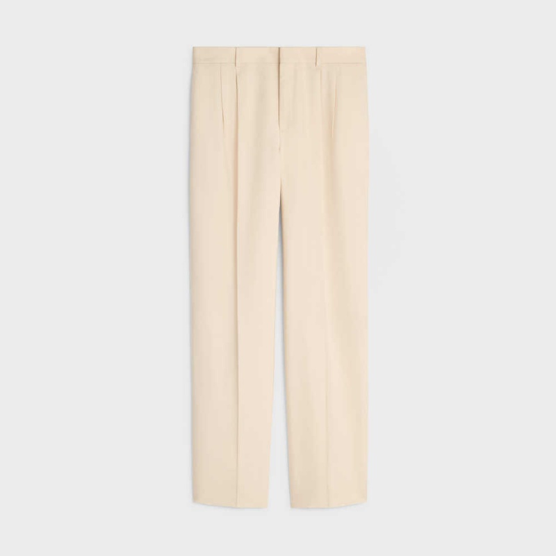 Celine Jude Double-pleated In Silk Panama Hose Weiß | CL-592738