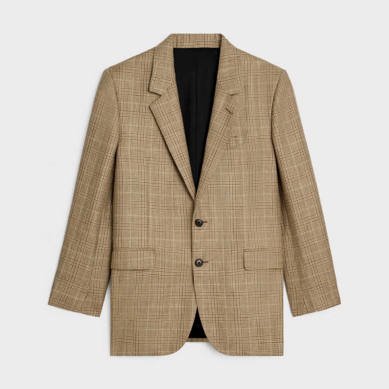 Celine Jude In Prince Of Wales Wolle And Linen Jacken Braun | CL-592664
