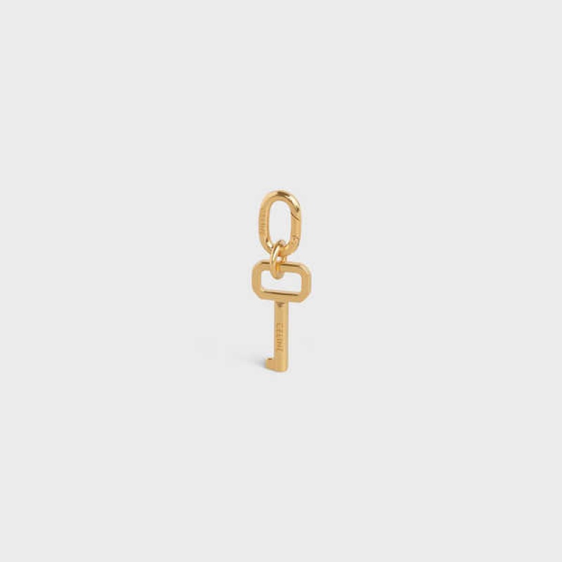 Celine Key Charm In Brass Kleine Lederwaren Gold | CL-592922