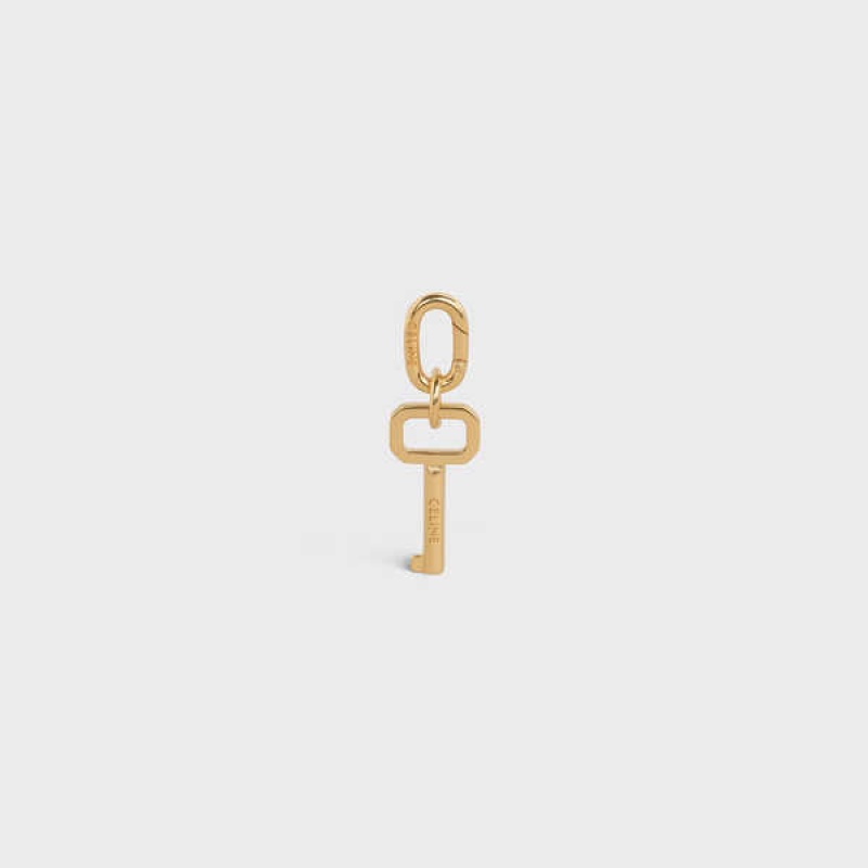 Celine Key Charm In Brass Kleine Lederwaren Gold | CL-592922