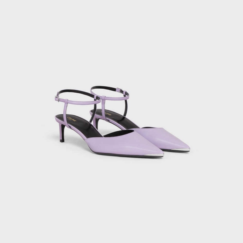 Celine Kitten With Metal Kappe In Kidskin Pumps Lavendel | CL-592567