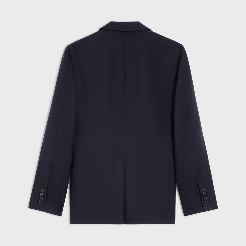 Celine Klassische In Wolle Gabardine Jacken Navy | CL-591982