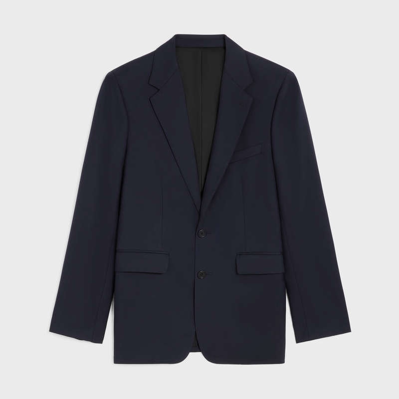 Celine Klassische In Wolle Gabardine Jacken Navy | CL-591982