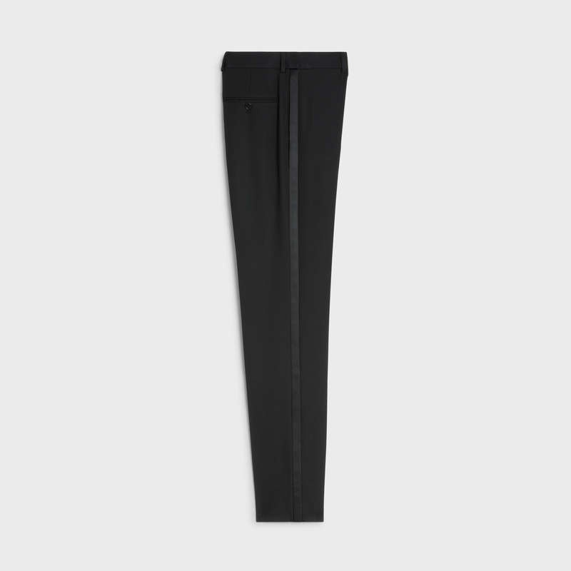 Celine Klassische Tux In Grain De Poudre Hosen Schwarz | CL-592019