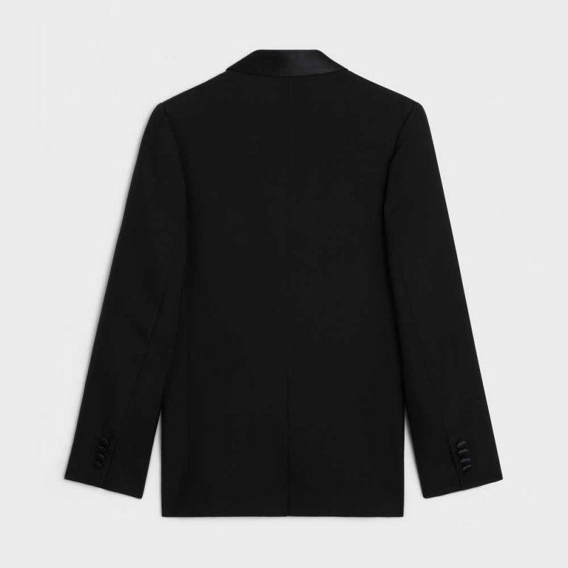 Celine Klassische Tux In Mohair And Silk Jacken Schwarz | CL-592667