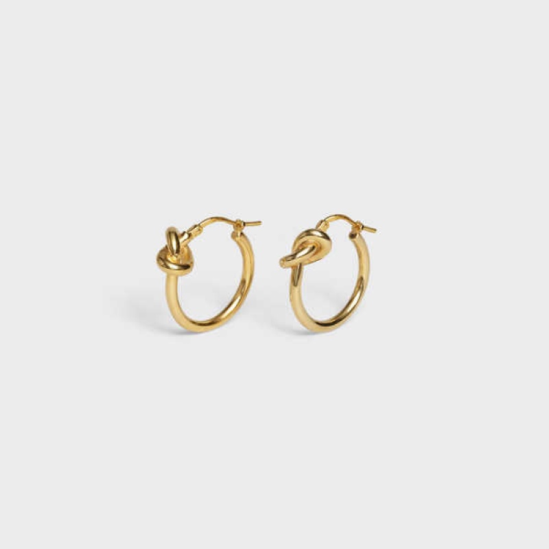 Celine Knot Small Hoops In Brass With Gold Finish Ohrringe Gold | CL-592311