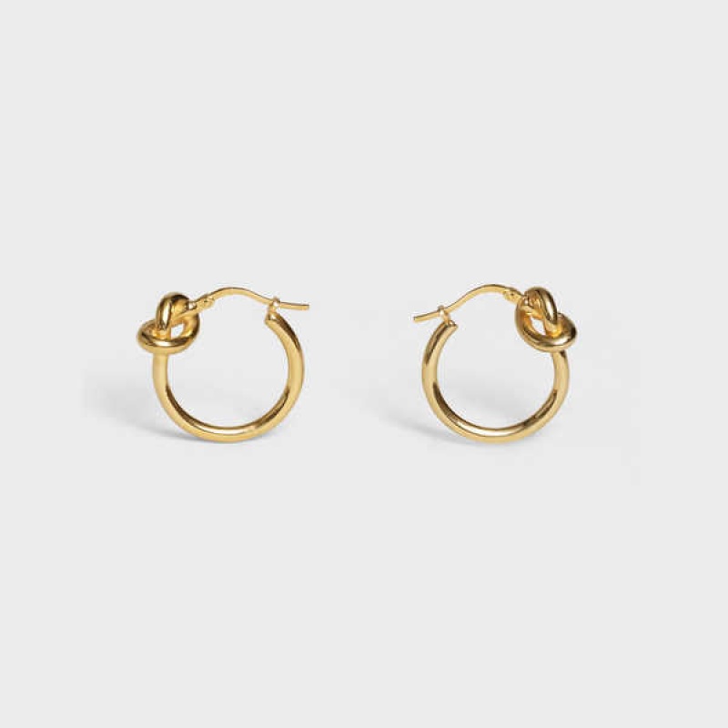 Celine Knot Small Hoops In Brass With Gold Finish Ohrringe Gold | CL-592311