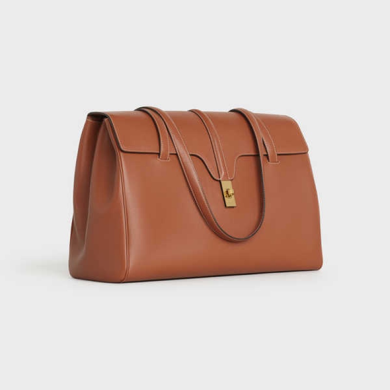 Celine Large Soft Bag In Smooth Calfskin 16 Braun | CL-593266