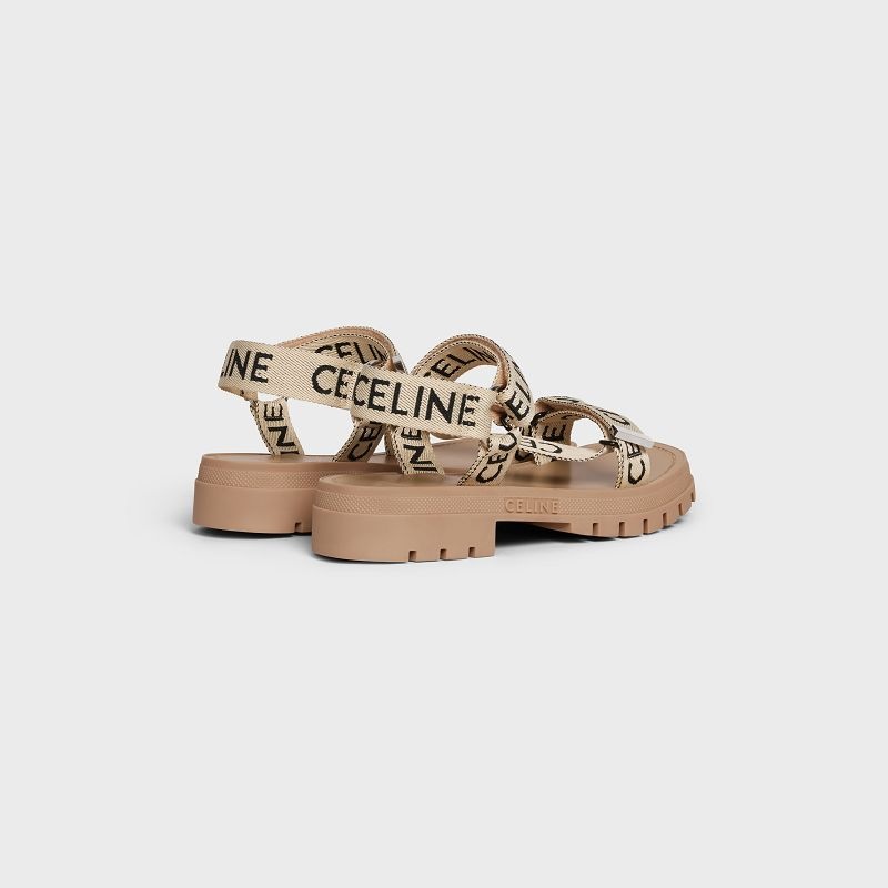 Celine Leo Riemchen In With Jacquard Sandalen Braun Schwarz | CL-591893