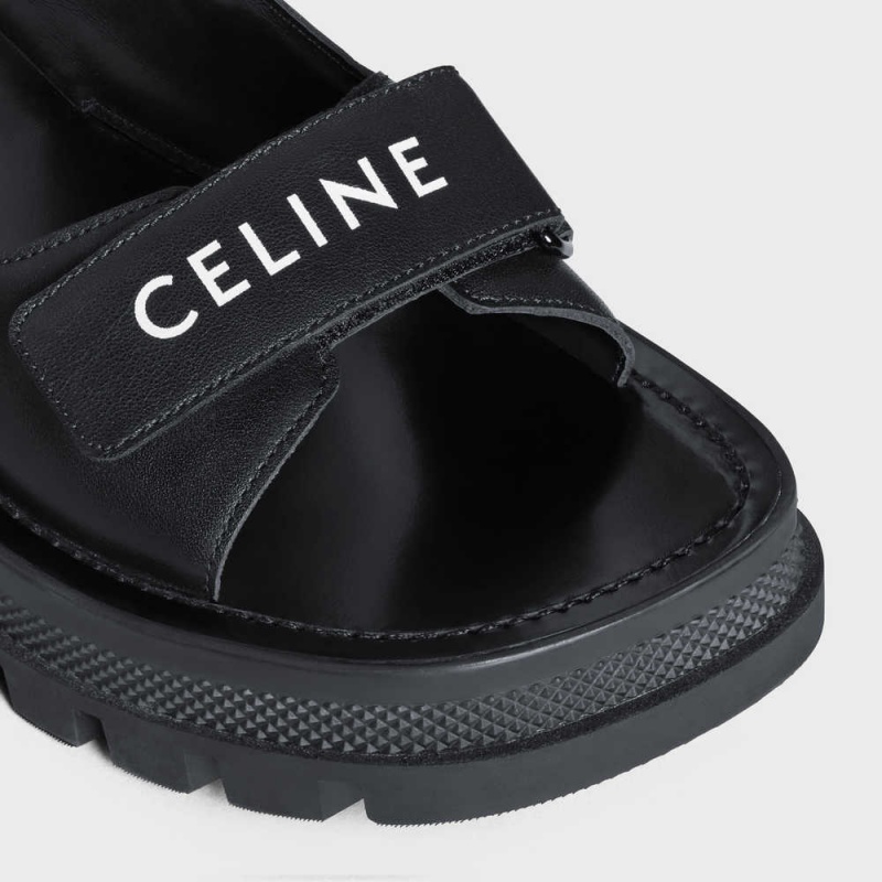 Celine Leo Scratch In Calfskin Sandalen Schwarz | CL-592594