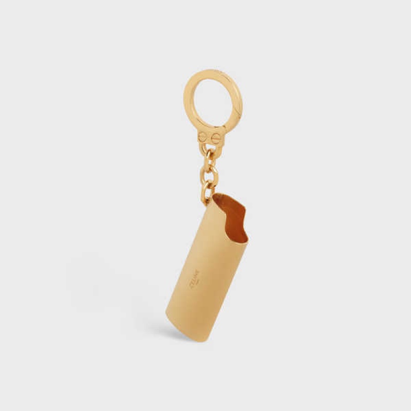 Celine Lighter Case Charm In Brass Kleine Lederwaren Gold | CL-592920