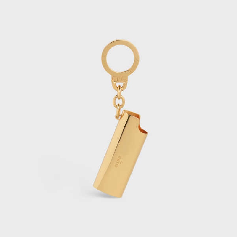 Celine Lighter Case Charm In Brass Kleine Lederwaren Gold | CL-592920