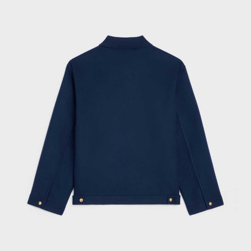 Celine Long Cardigan In Double Faced Cashmere Jacken Navy | CL-592647