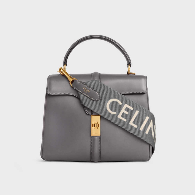 Celine Long Riemen In Wolle With Jacquard Kleine Lederwaren Grau Weiß | CL-592908