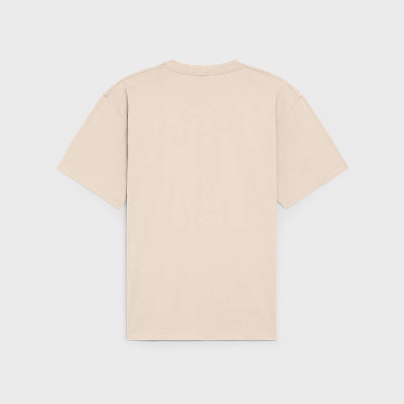 Celine Loose In Baumwoll Jersey T-shirt Grau Beige Schwarz | CL-592138