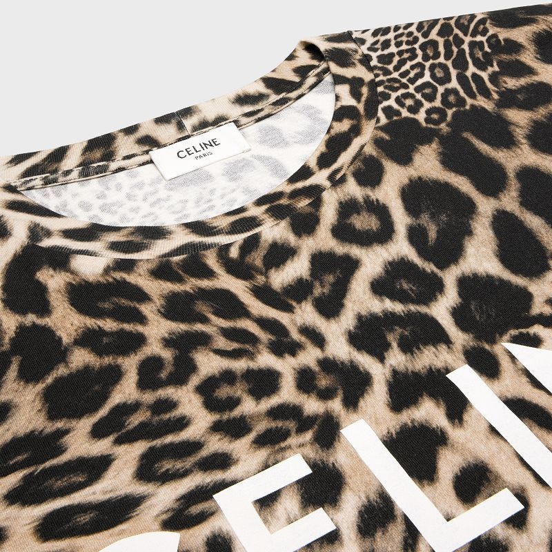 Celine Loose In Baumwoll Jersey T-shirt Leopard | CL-592135