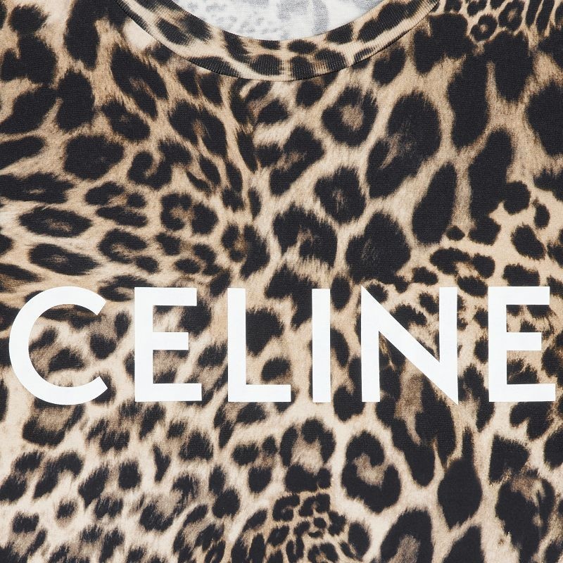 Celine Loose In Baumwoll Jersey T-shirt Leopard | CL-592135