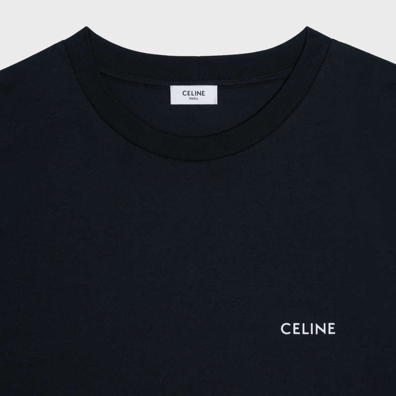 Celine Loose In Baumwoll Jersey T-shirt Schwarz Weiß | CL-592131