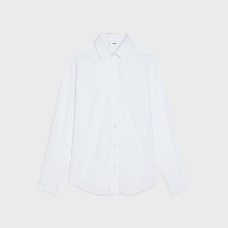 Celine Loose In Baumwoll Poplin Hemd Weiß | CL-592178