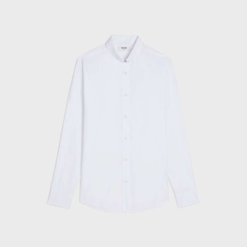 Celine Loose With Inverted Collar In Baumwoll Poplin Hemd Weiß | CL-592177