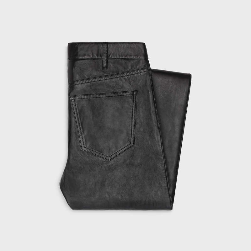 Celine Lou Jeans In Soft Leather Schwarz | CL-591932