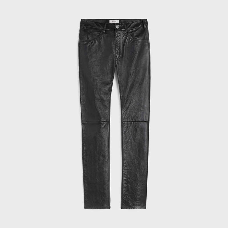 Celine Lou Jeans In Soft Leather Schwarz | CL-591932