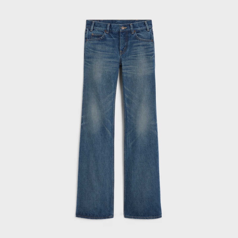 Celine Low Flare Jeans In Dark Union Wash Denim Hose Dunkelwaschen | CL-592723