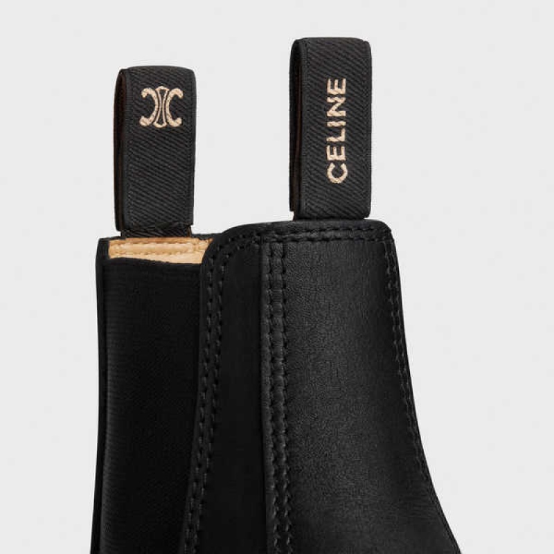 Celine Margaret Chelsea In Calfskin Stiefel Schwarz | CL-592496