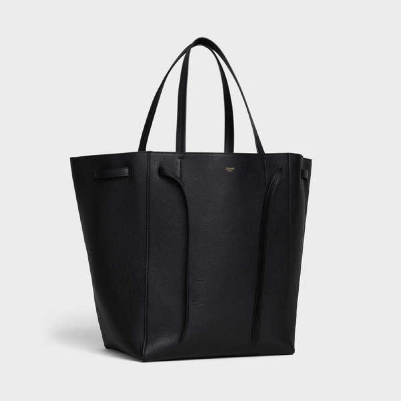 Celine Medium Phantom In Soft Grained Calfskin Cabas Schwarz | CL-593094