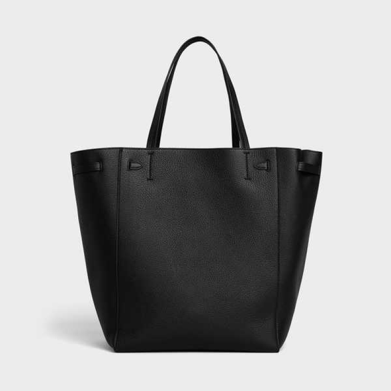 Celine Medium Phantom In Soft Grained Calfskin Cabas Schwarz | CL-593094