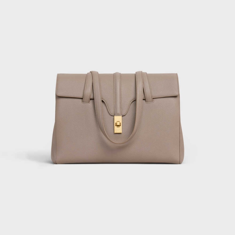 Celine Medium Soft Bag In Supple Grained Calfskin 16 Grau | CL-593265