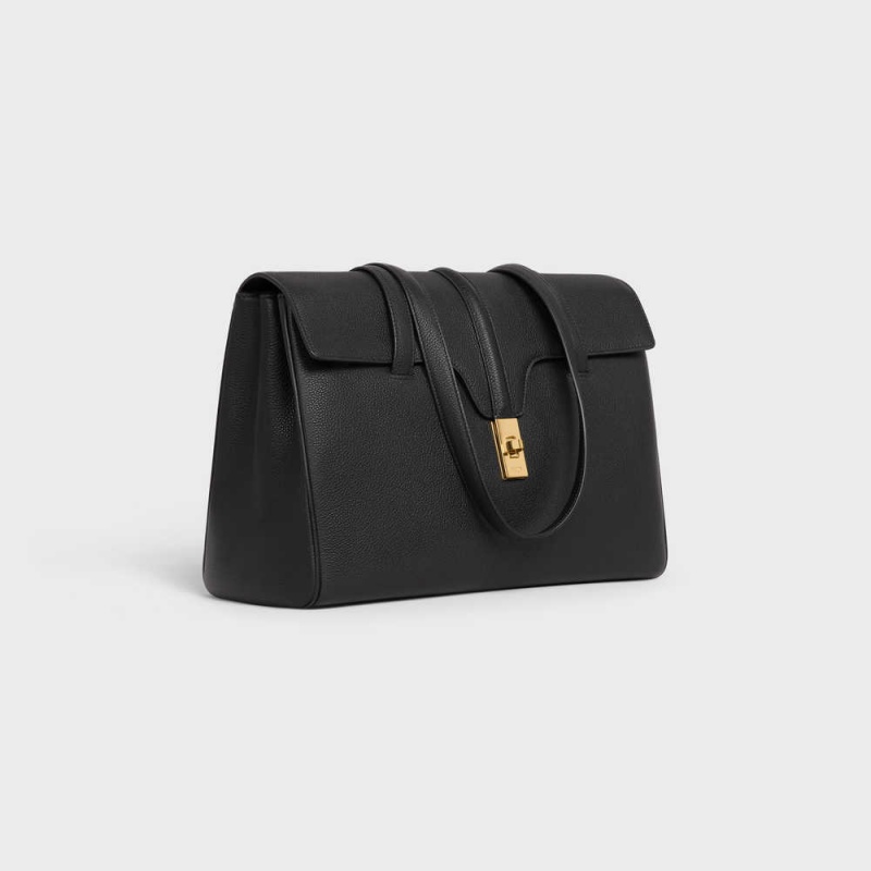 Celine Medium Soft Bag In Supple Grained Calfskin 16 Schwarz | CL-593263