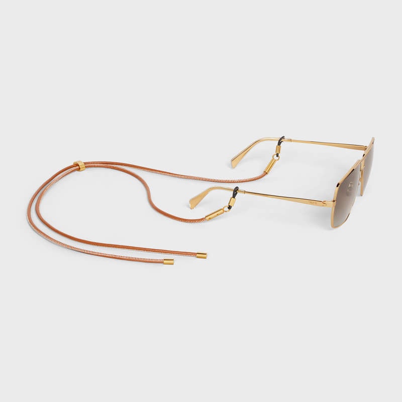 Celine Metal Frame 25 In Metal With Polarized Lenses Sonnenbrille Gold Braun | CL-591754