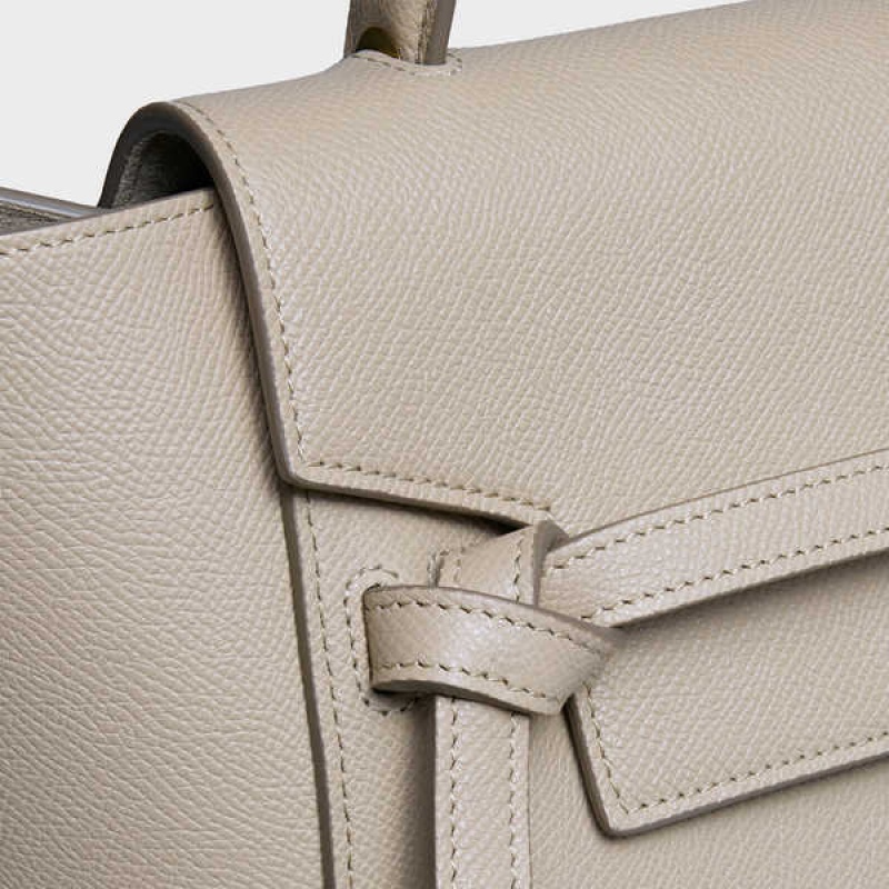 Celine Micro In Grained Calfskin Gürteltasche Hellgrau Braun | CL-593063