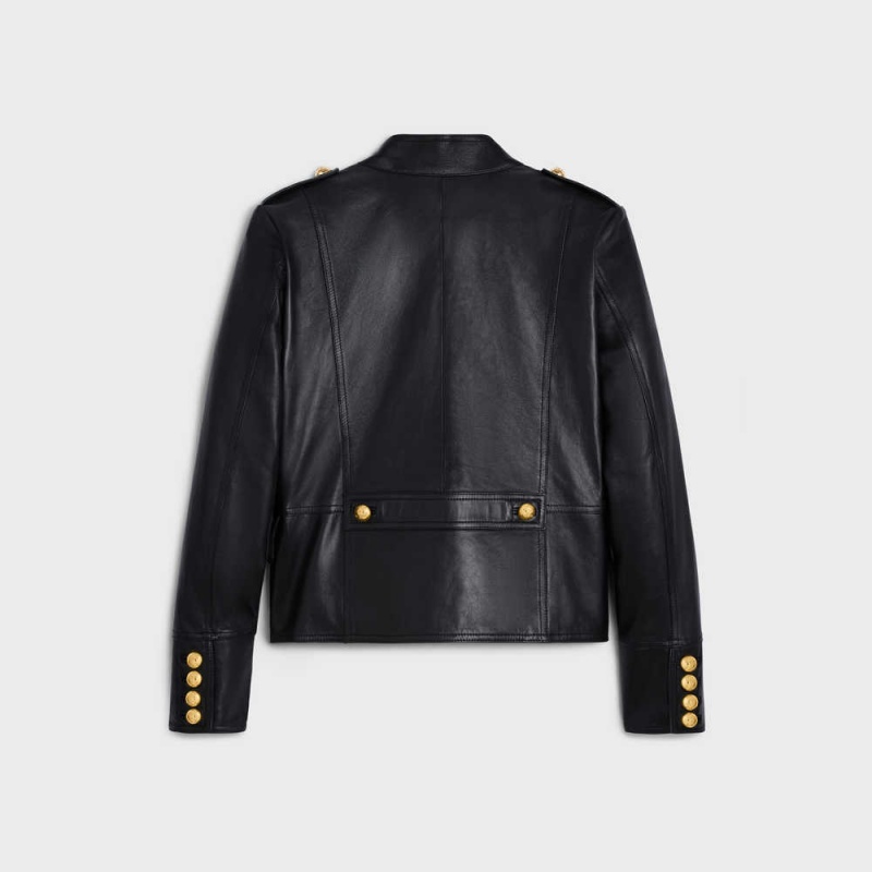 Celine Military Blouson In Soft Leather Schwarz | CL-592613