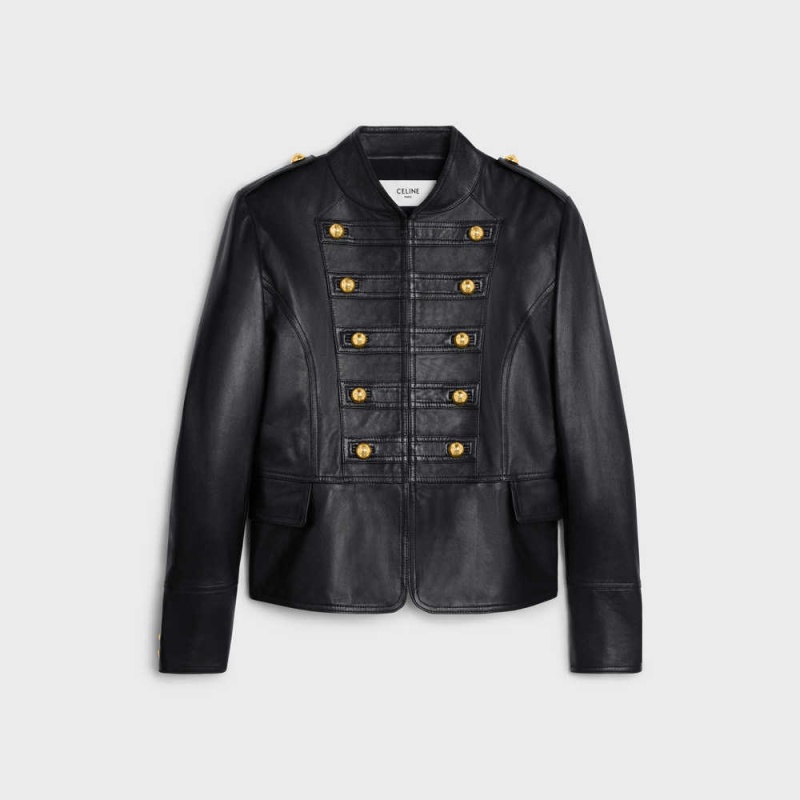 Celine Military Blouson In Soft Leather Schwarz | CL-592613