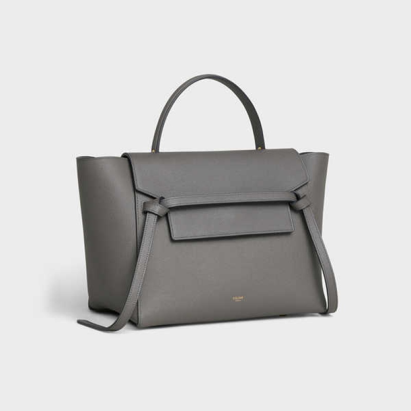 Celine Mini In Grained Calfskin Gürteltasche Grau | CL-593065