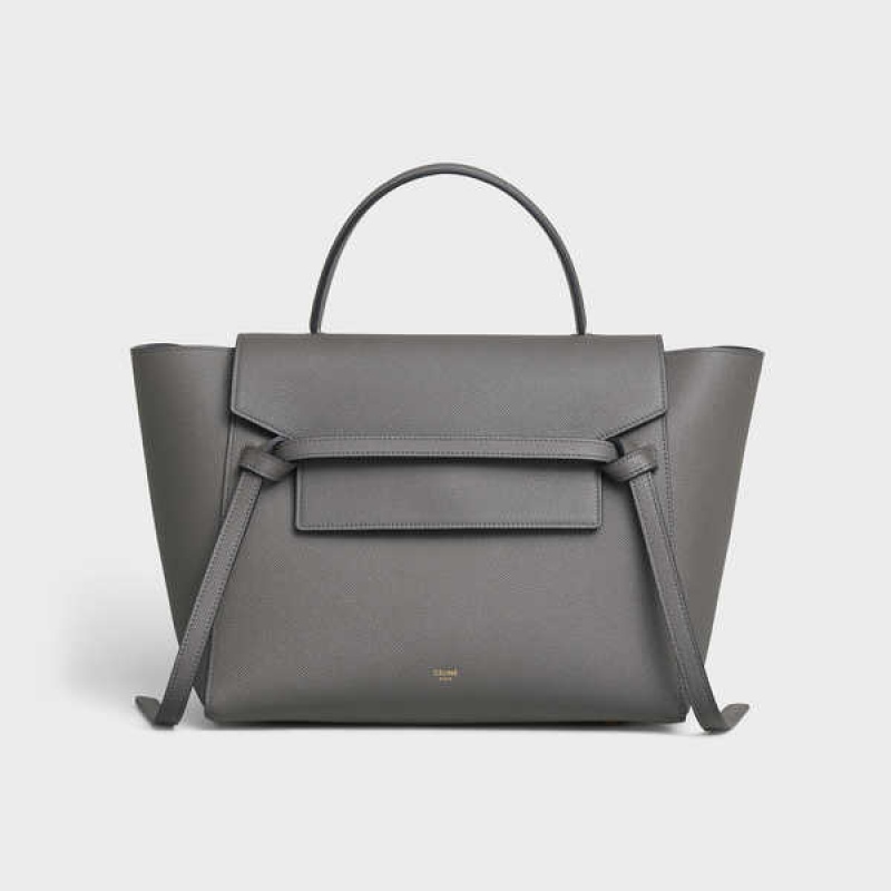 Celine Mini In Grained Calfskin Gürteltasche Grau | CL-593065