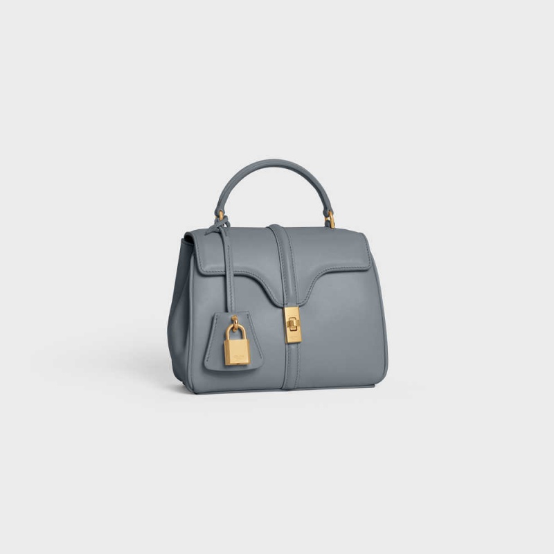 Celine Mini In Satinated Calfskin 16 Blau Grau | CL-593269