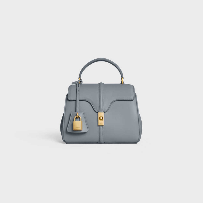 Celine Mini In Satinated Calfskin 16 Blau Grau | CL-593269