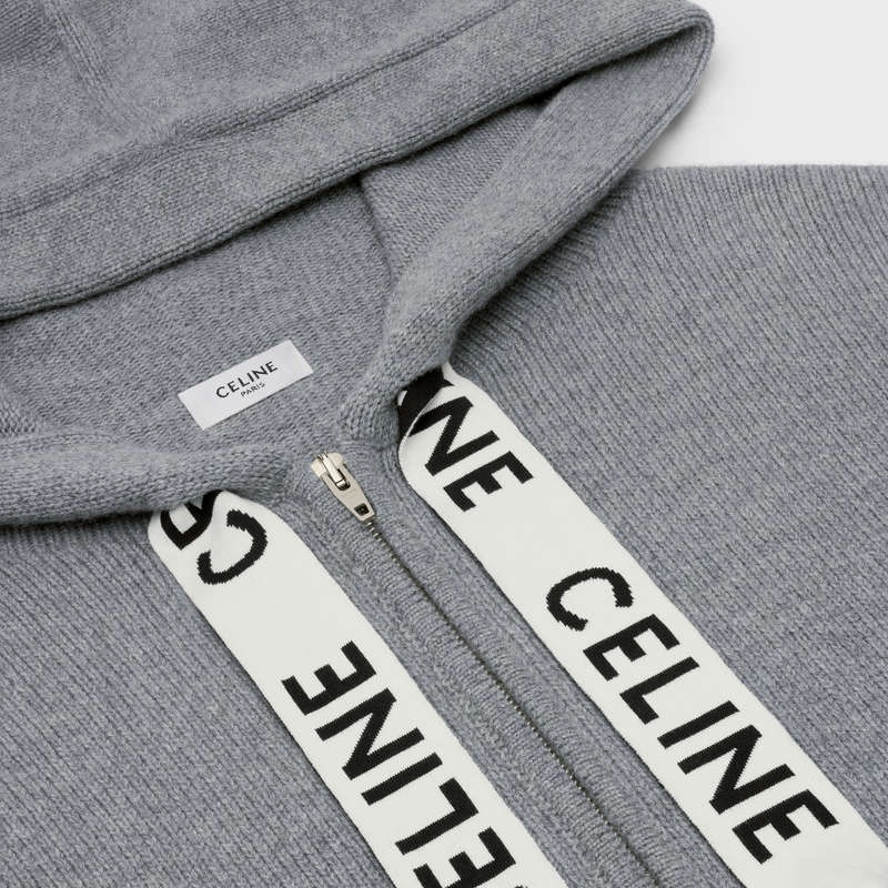 Celine Mit Kapuze In Cashmere Wolle Sweatshirts Grau | CL-592116