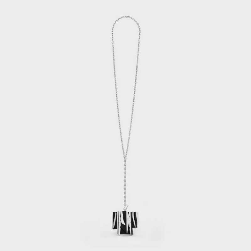 Celine Nevelson Project Sterling Silver And Oak Wood Ketten Silber Schwarz | CL-592293