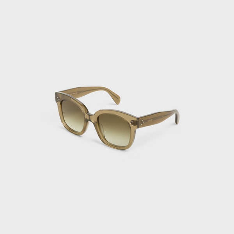 Celine Oversized S002 In Acetate Sonnenbrille Khaki | CL-592438