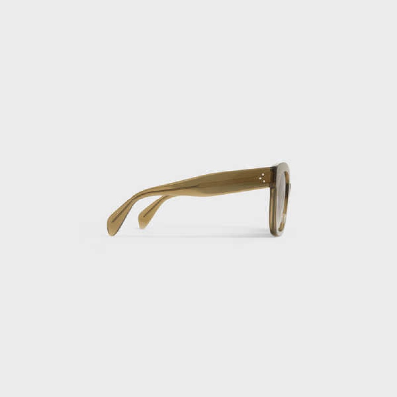 Celine Oversized S002 In Acetate Sonnenbrille Khaki | CL-592438