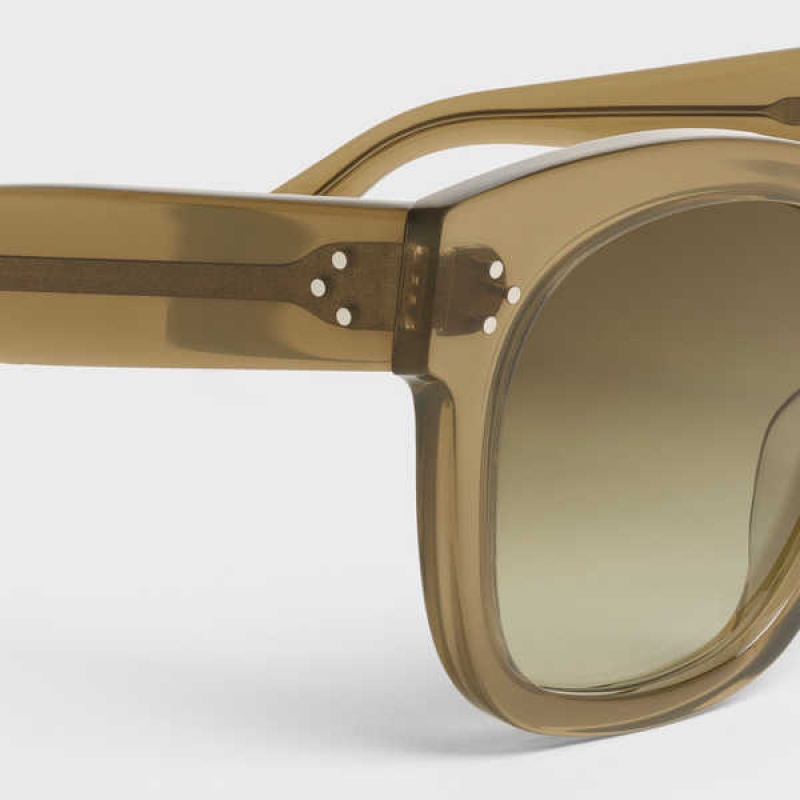 Celine Oversized S002 In Acetate Sonnenbrille Khaki | CL-592438