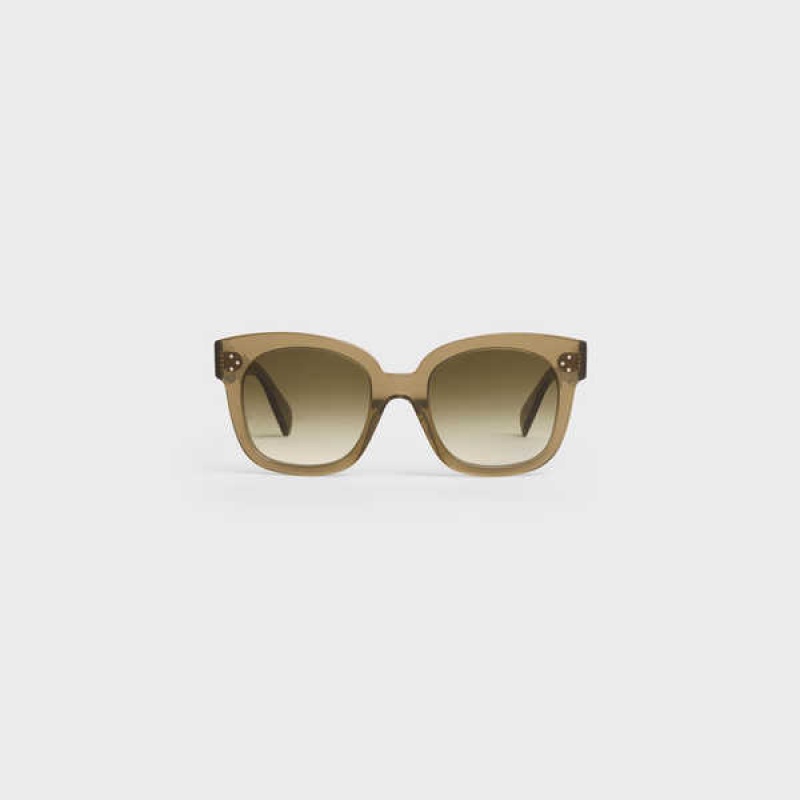 Celine Oversized S002 In Acetate Sonnenbrille Khaki | CL-592438