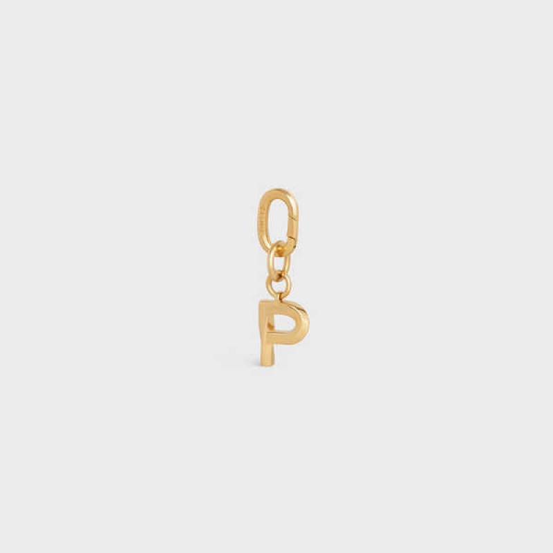 Celine P Charm In Brass Kleine Lederwaren Gold | CL-592935