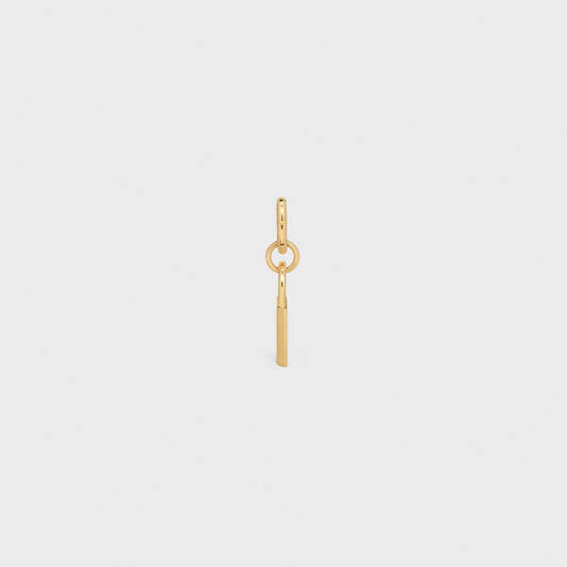 Celine Padlock Charm In Brass Kleine Lederwaren Gold | CL-592921