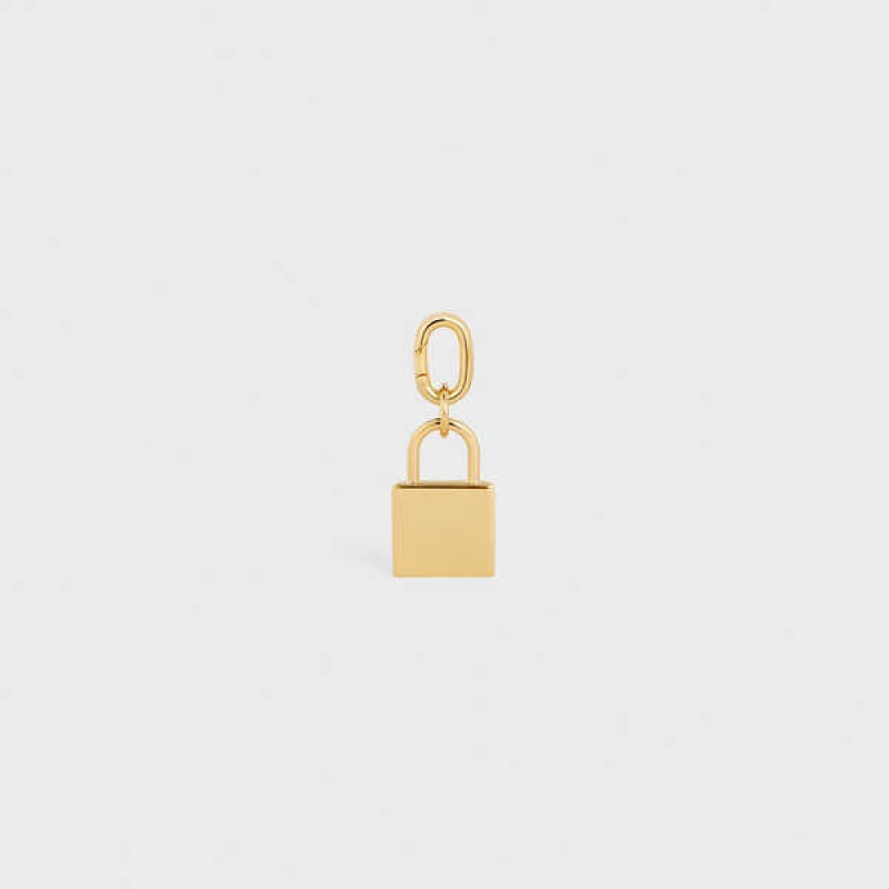 Celine Padlock Charm In Brass Kleine Lederwaren Gold | CL-592921